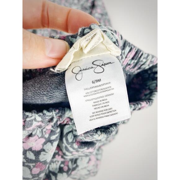 Jessica Simpson 2 PC Sweatshirt & Pants Set 6-9 months Baby Girl Floral Spring - Picture 5 of 5